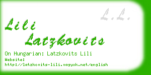lili latzkovits business card